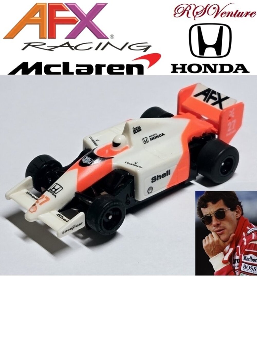 Vintage AFX Tomy Super G+ McLaren Honda F1 #27 slot car